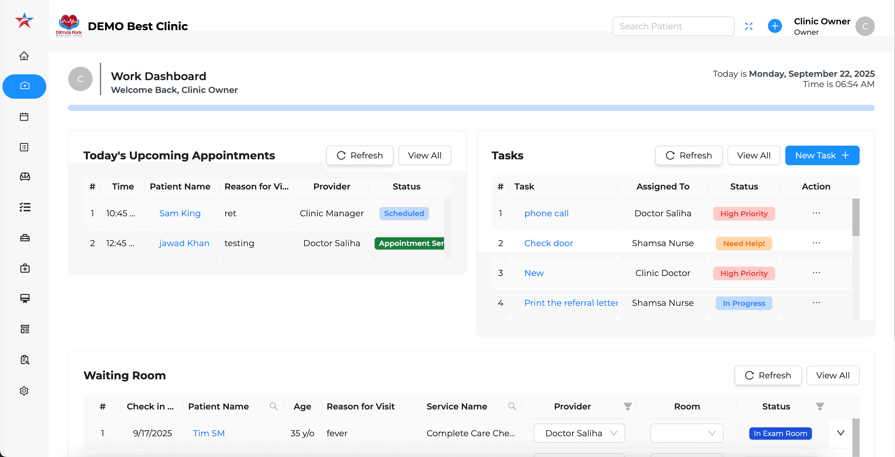 AmericanEMR dashboard preview